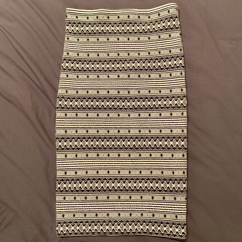 Anthropologie pattern pencil midi skirt
